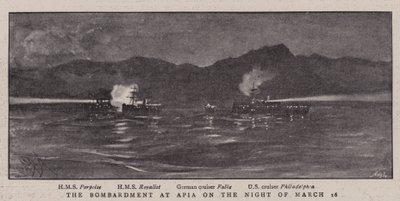 The Bombardment at Apia on the Night of 16 March by Alexander Stuart Boyd